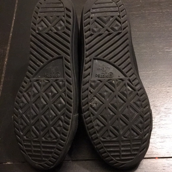 All black leather high top converse - Picture 3 of 5